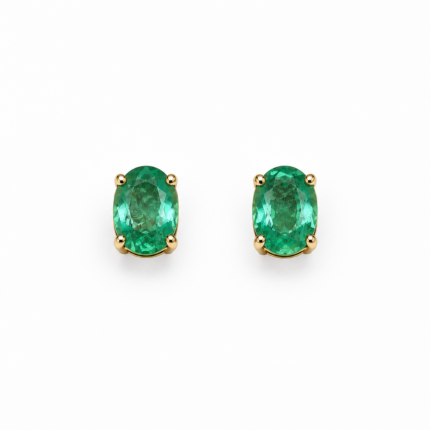 Aretes de esmeraldas ovalo